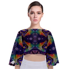 Phronesis-awareness-philosophy Tie Back Butterfly Sleeve Chiffon Top by Jancukart