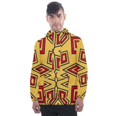 Abstract Pattern Geometric Backgrounds Men s Front Pocket Pullover Windbreaker by Eskimos