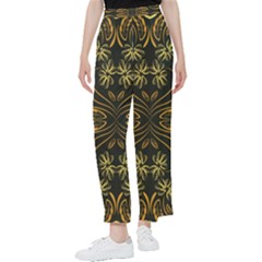 Folk Flowers Print Floral Pattern Ethnic Art Women s Pants  by Eskimos