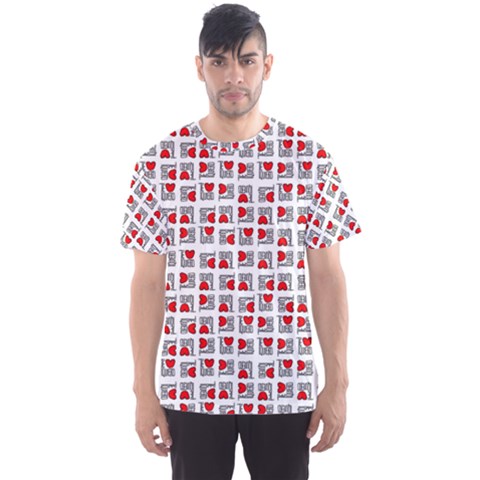 Spanish Love Phrase Motif Pattern Men s Sport Mesh Tee by dflcprintsclothing