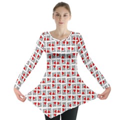Spanish Love Phrase Motif Pattern Long Sleeve Tunic  by dflcprintsclothing