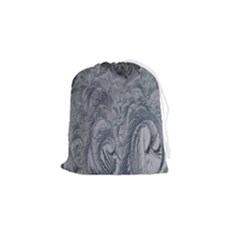 Ice Frost Crystals Drawstring Pouch (small) by artworkshop