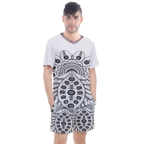 Im Fourth Dimension Black White 9 Men s Mesh Tee And Shorts Set by imanmulyana