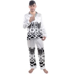 Im Fourth Dimension Black White 12 Men s Long Sleeve Satin Pajamas Set by imanmulyana