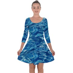 Surface Abstract  Quarter Sleeve Skater Dress by artworkshop