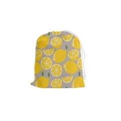 Lemon Pattern Drawstring Pouch (small) by artworkshop