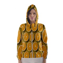 Oranges Slices  Pattern Women s Hooded Windbreaker by artworkshop