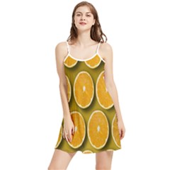 Oranges Slices  Pattern Summer Frill Dress by artworkshop