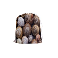 Snail Shells Pattern Arianta Arbustorum Drawstring Pouch (medium) by artworkshop