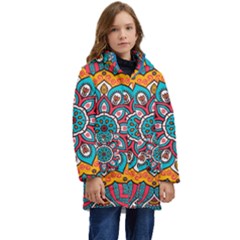 Mandala Spirit Kid s Hooded Longline Puffer Jacket by zappwaits