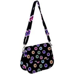 Eye Halloween Pattern Saddle Handbag by designsbymallika
