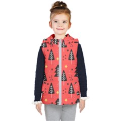 Christmas Tree,snow Star Kids  Hooded Puffer Vest by nate14shop