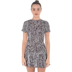 Comb Drop Hem Mini Chiffon Dress by nateshop