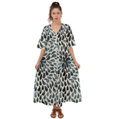 Abstract Flower Petals Kimono Sleeve Boho Dress by artworkshop