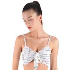 Math Formula Pattern Woven Tie Front Bralet by Sapixe