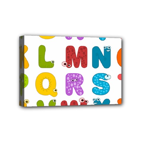 Vectors Alphabet Eyes Letters Funny Mini Canvas 6  X 4  (stretched) by Sapixe