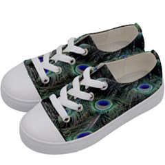 Plumage Peacock Feather Colorful Kids  Low Top Canvas Sneakers by Sapixe