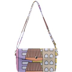 Houses City Architecture Building Removable Strap Clutch Bag by Sapixe