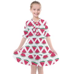 Illustration Watermelon Fruit-food Melon Kids  All Frills Chiffon Dress by Sapixe