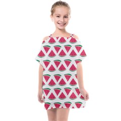 Illustration Watermelon Fruit-food Melon Kids  One Piece Chiffon Dress by Sapixe