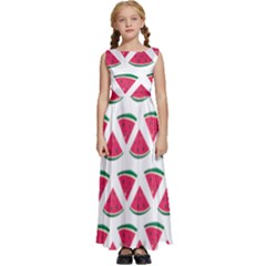 Illustration Watermelon Fruit Food Melon Kids  Satin Sleeveless Maxi Dress by Sapixe