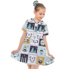 Advent Calendar Kids  Short Sleeve Shirt Dress by Sapixe