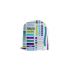 Peacock Pattern Drawstring Pouch (xs) by Sapixe