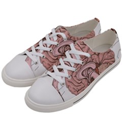 Cerebrum Human Structure Cartoon Human Brain Women s Low Top Canvas Sneakers by Sapixe