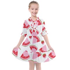 Pink Watermeloon Kids  All Frills Chiffon Dress by Sapixe