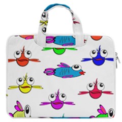 Fish Swim Cartoon Funnycute Macbook Pro 16  Double Pocket Laptop Bag  by Sapixe