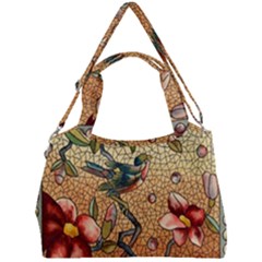 Flower Cubism Mosaic Vintage Double Compartment Shoulder Bag by Sapixe