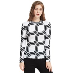 Diagonal-black White Women s Long Sleeve Rash Guard by nateshop