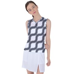 Diagonal-black White Women s Sleeveless Sports Top by nateshop