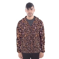 Coffee Beans Food Texture Men s Hooded Windbreaker by artworkshop