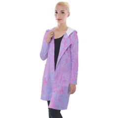  Texture Pink Light Blue Hooded Pocket Cardigan by artworkshop