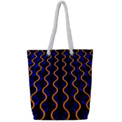 Pattern Abstract Wwallpaper Waves Full Print Rope Handle Tote (small) by Jancukart