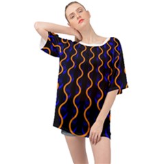 Pattern Abstract Wwallpaper Waves Oversized Chiffon Top by Jancukart