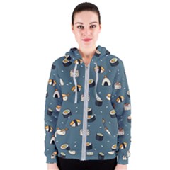 Sushi Pattern Women s Zipper Hoodie by Jancukart