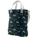 Sushi Pattern Canvas Messenger Bag View1