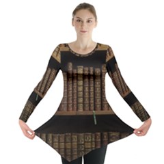 Books Covers Book Case Old Library Long Sleeve Tunic  by Amaryn4rt