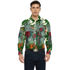 Armor Japan Maple Leaves Samurai Men s Long Sleeve Pocket Shirt  by Amaryn4rt