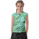 Waves Marbled Abstract Background Kids  Raglan Cap Sleeve Tee View1