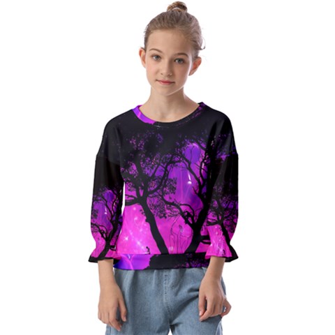 Tree Men Space Universe Surreal Kids  Cuff Sleeve Top by Amaryn4rt