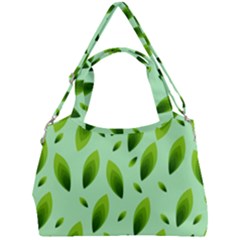 Background Pattern Leaves Nature Double Compartment Shoulder Bag by Amaryn4rt