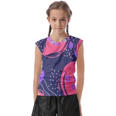 Abstract Background Shapes Banner Kids  Raglan Cap Sleeve Tee by Amaryn4rt