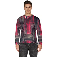Stranger Things Fantasy Dark  Red Men s Fleece Sweatshirt by Amaryn4rt