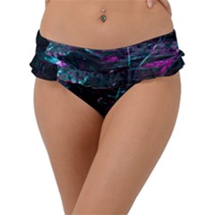 Space Futuristic Shiny Abstraction Frill Bikini Bottom by Amaryn4rt