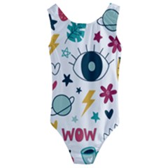 Wallpaper Background Cute Design Kids  Cut-out Back One Piece Swimsuit by Amaryn4rt