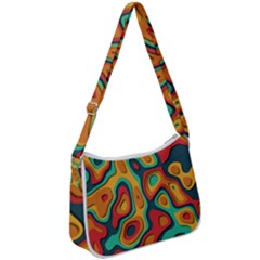 Paper Cut Abstract Pattern Zip Up Shoulder Bag by Amaryn4rt