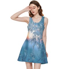 Frost Winter Morning Snow Season White Holiday Inside Out Racerback Dress by artworkshop